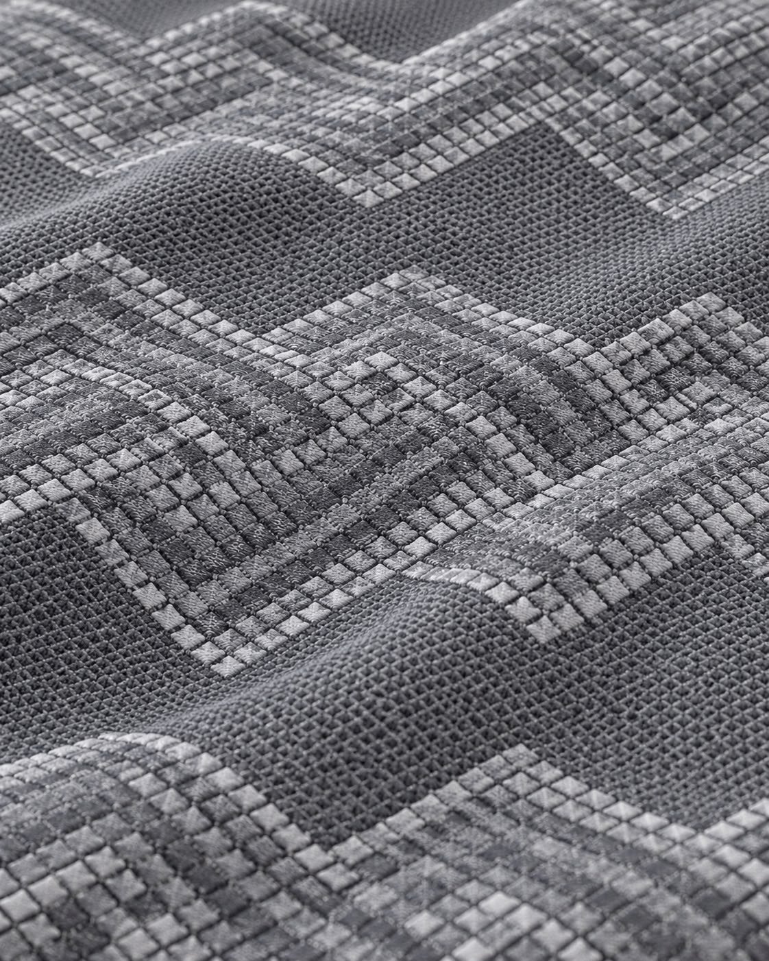 Tela acolchada diseño damero en relieve tono grafito Goldtex