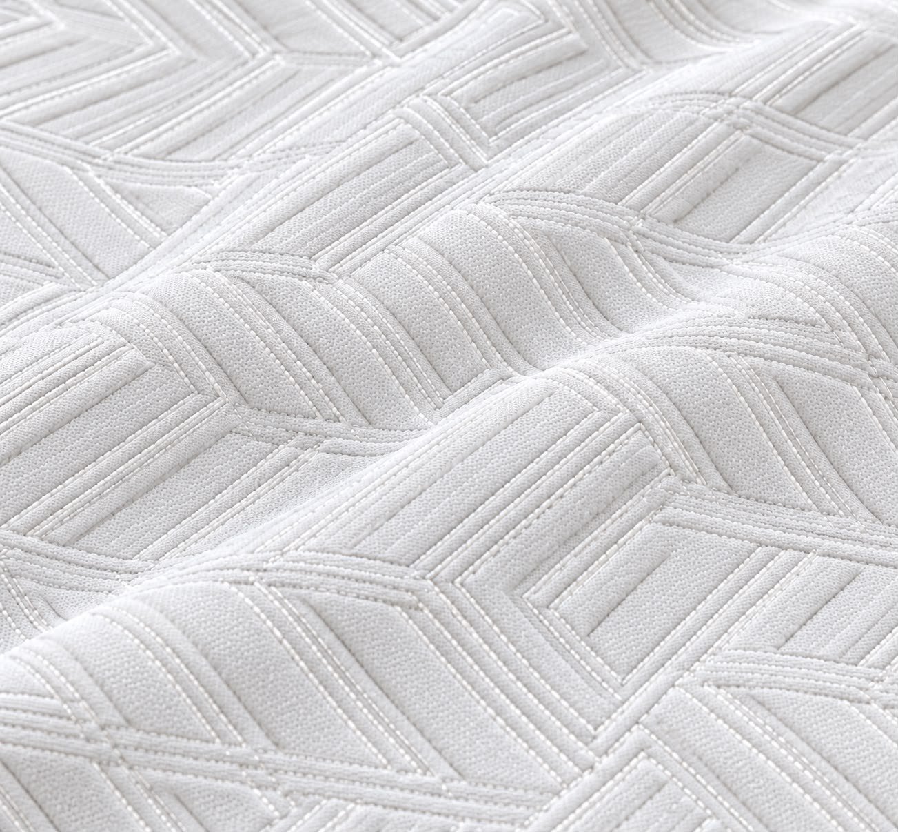 Tela capitonada diseño geométrico moderno en marfil Goldtex
