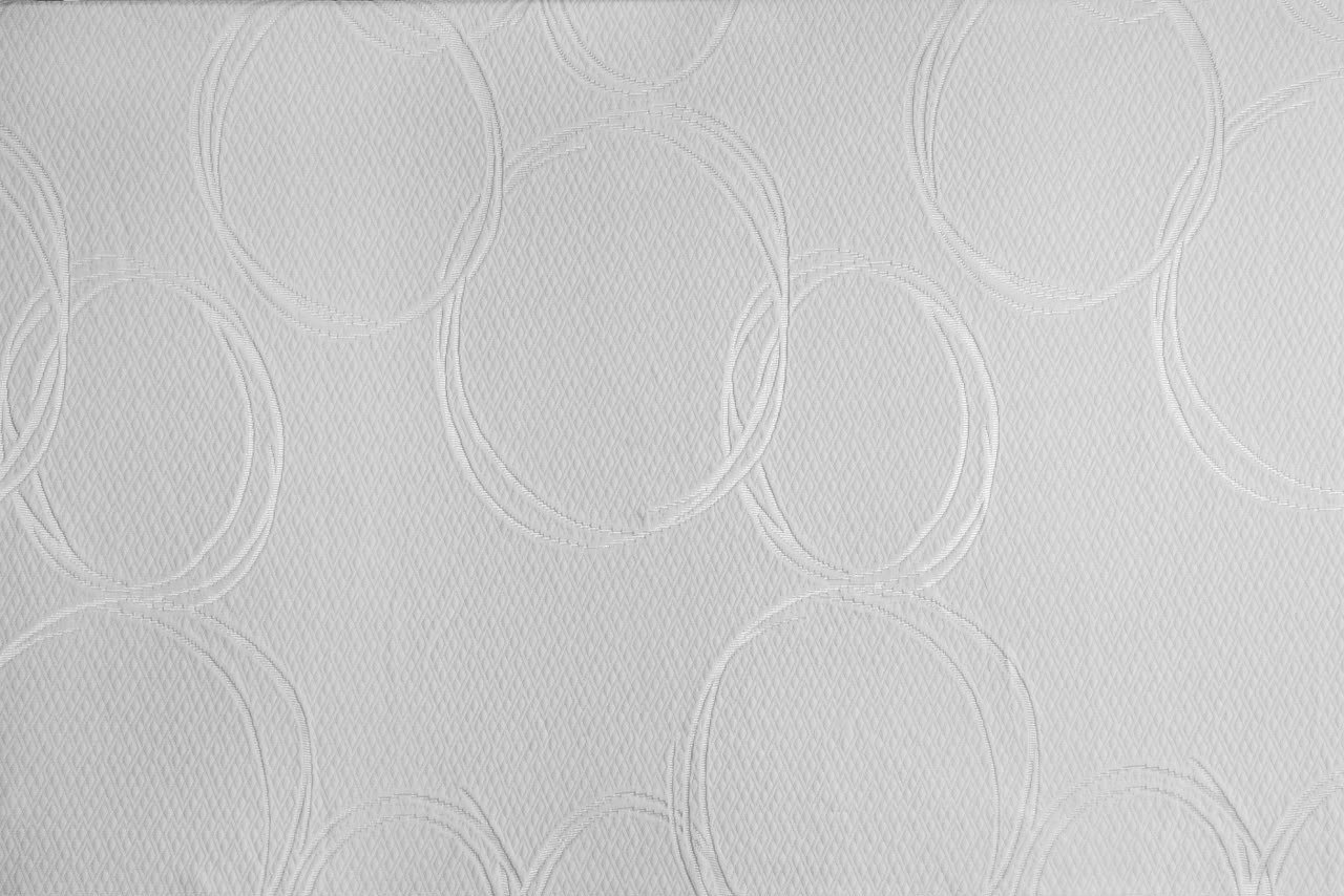 Tela de damasco círculos entrelazados blanco puro Goldtex