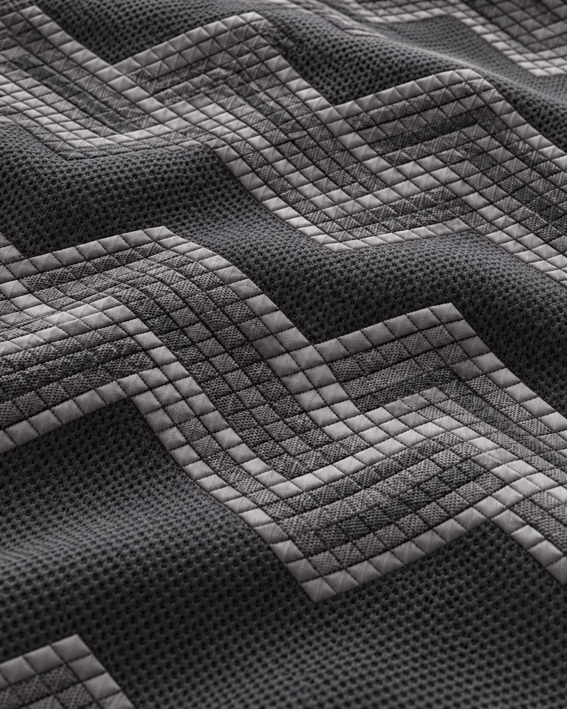 Tela para colchón jacquard chevron en gris grafito Goldtex