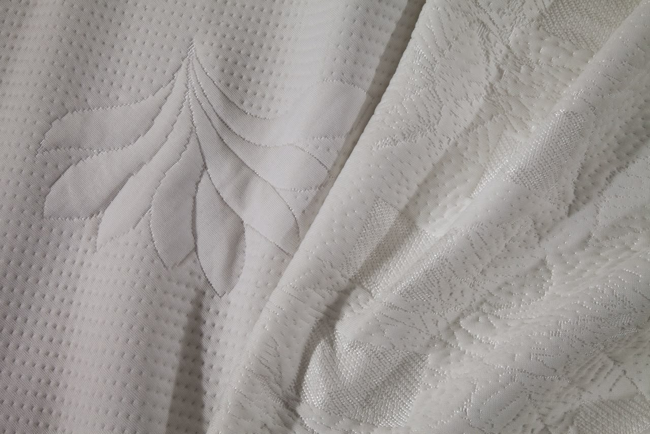 Tela jacquard con diseño botánico perla para colchones Goldtex