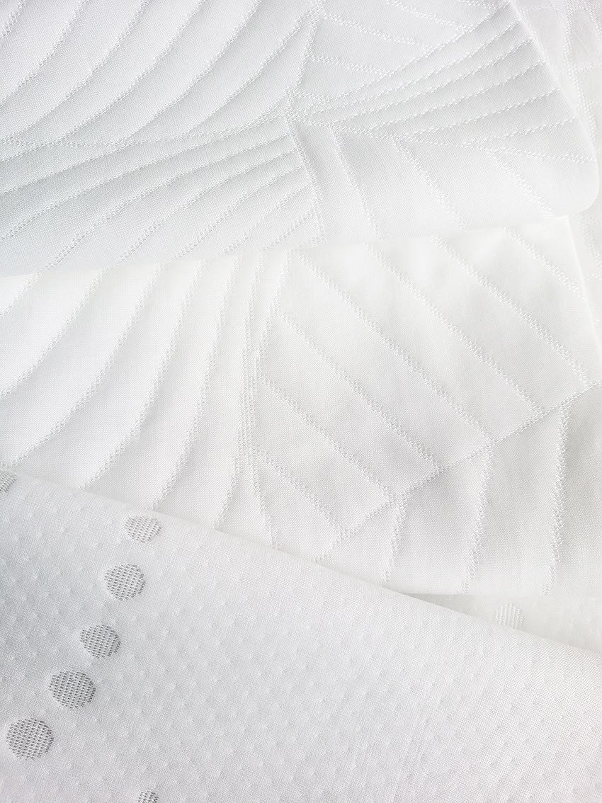 Tela para colchón tejido de punto con ondas acolchadas blanco Goldtex