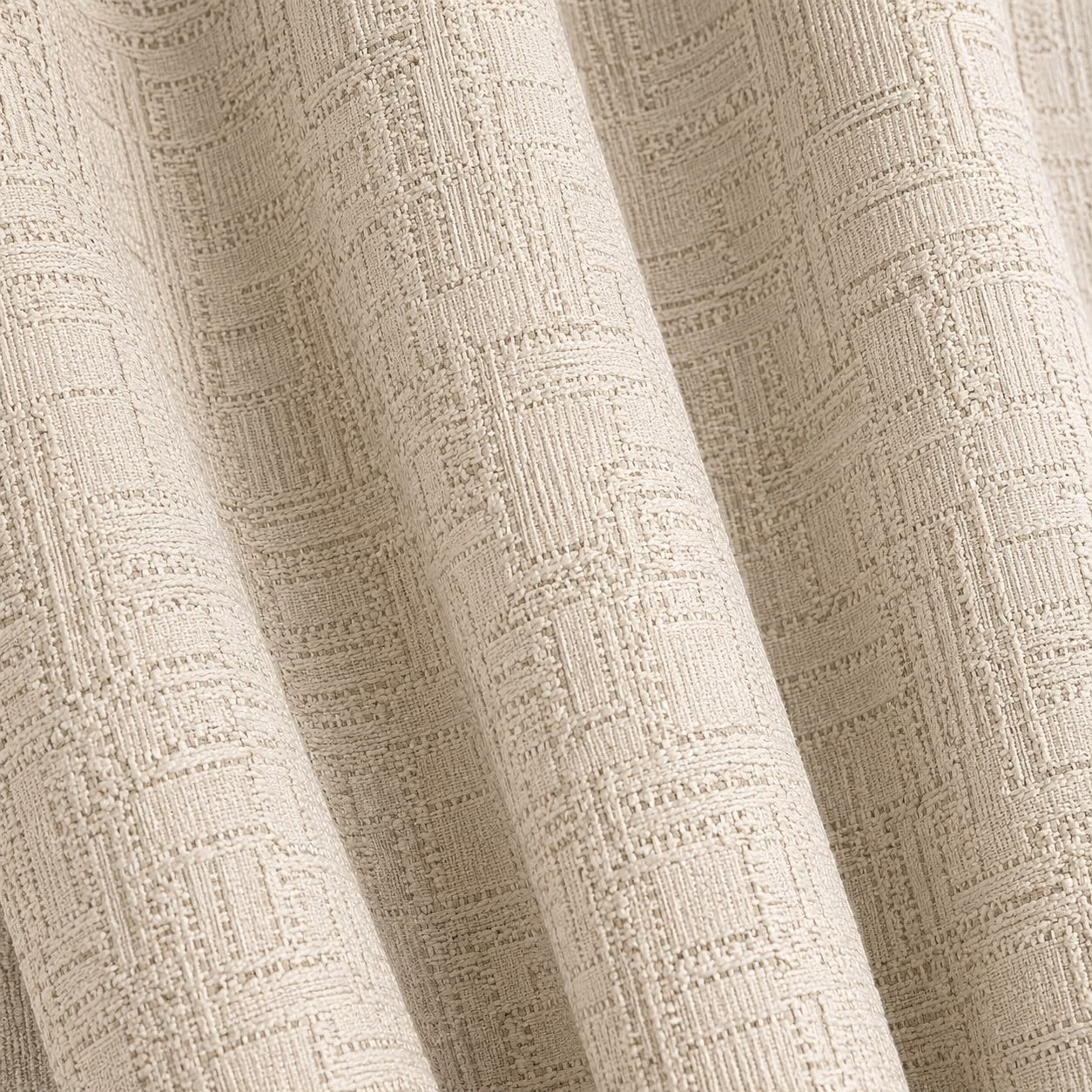 Tela para cortinas lino rústico en marfil cálido Goldtex