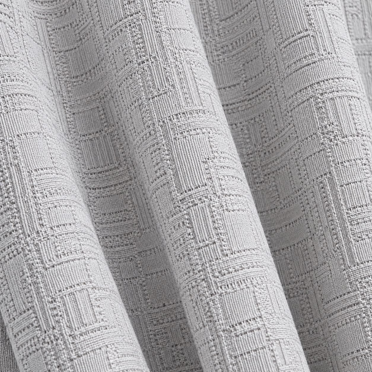 Tela cortinera con micropatrón geométrico en gris perla Goldtex